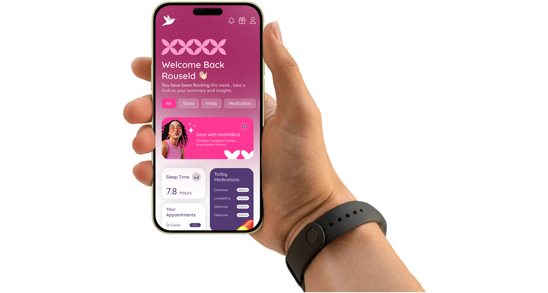 HealthBird Mobile App Interface